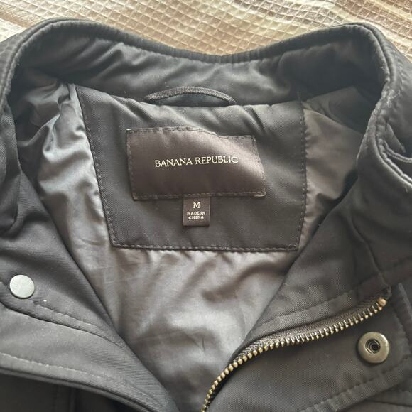 Banana Republic Black 4 Pocket Field Jacket Men's Sz Medium Water Resistant - Picture 6 of 9